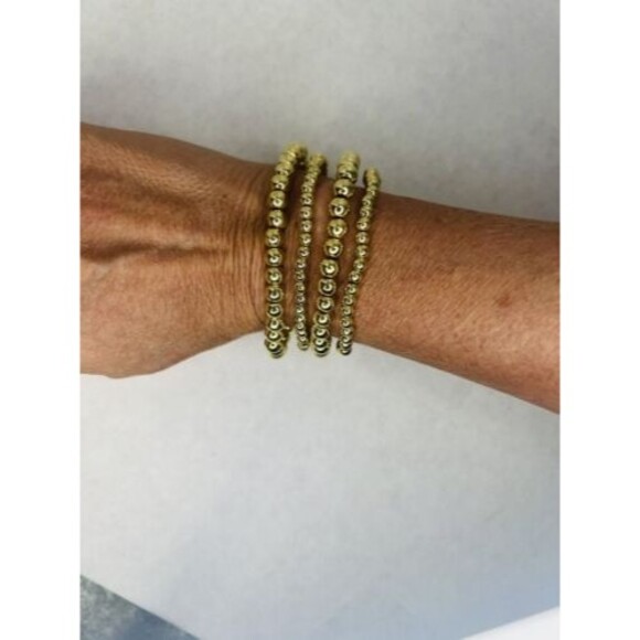Brass Beaded Bracelet 4 pcs A New Day Elastic Bands For Easy On And Off - Picture 2 of 5